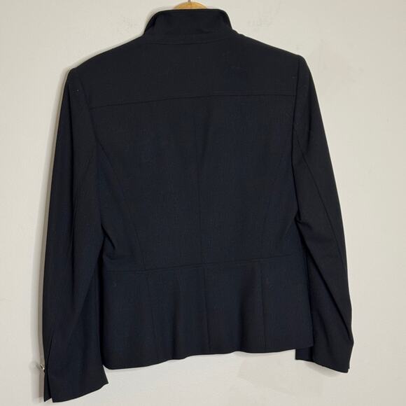 ESCADA Wool Black Blazer Skirt Suit Set Size 8/10 - Picture 4 of 14